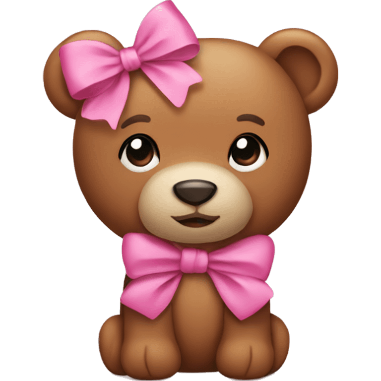 teddy bear with pink bow on its head  emoji