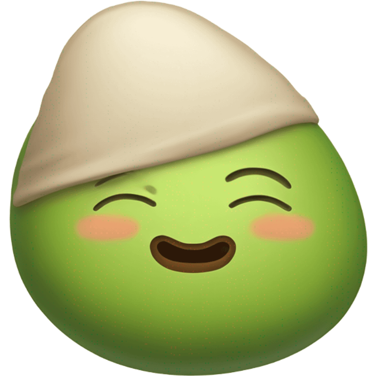 Generate a sleeping avocado emoji with a nightcap, symbolizing good sleep for proper nutrition. emoji