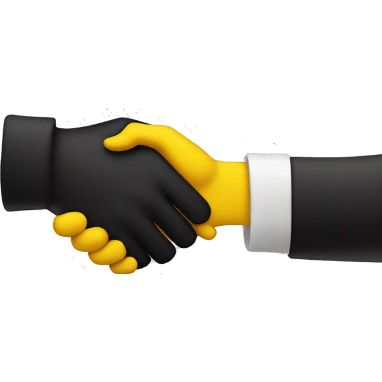 Black hand and yellow hand handshake emoji