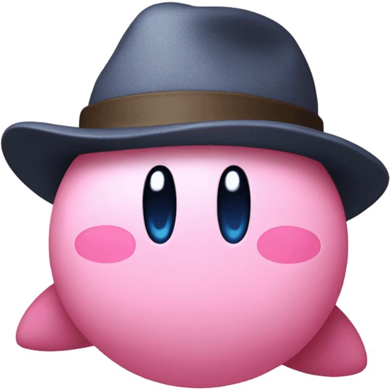 Kirby wearing a hat emoji