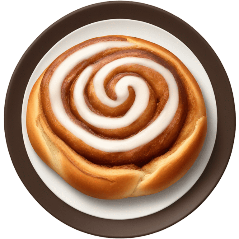 Cinnamon bun on a plate  emoji