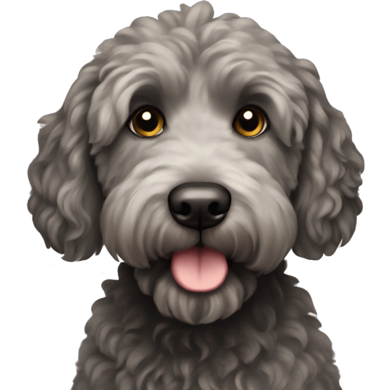 black goldendoodle dog emoji