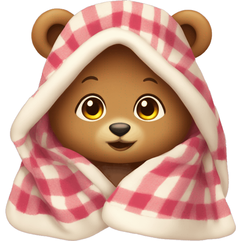 Cozy girl bear with blanket  emoji