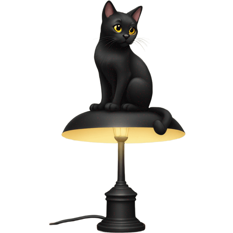 Black Cat sitting on a lamp  emoji