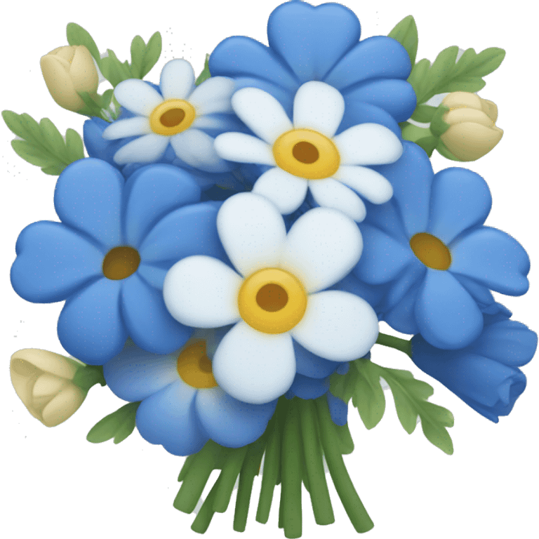 Blue bouquet of flowers emoji