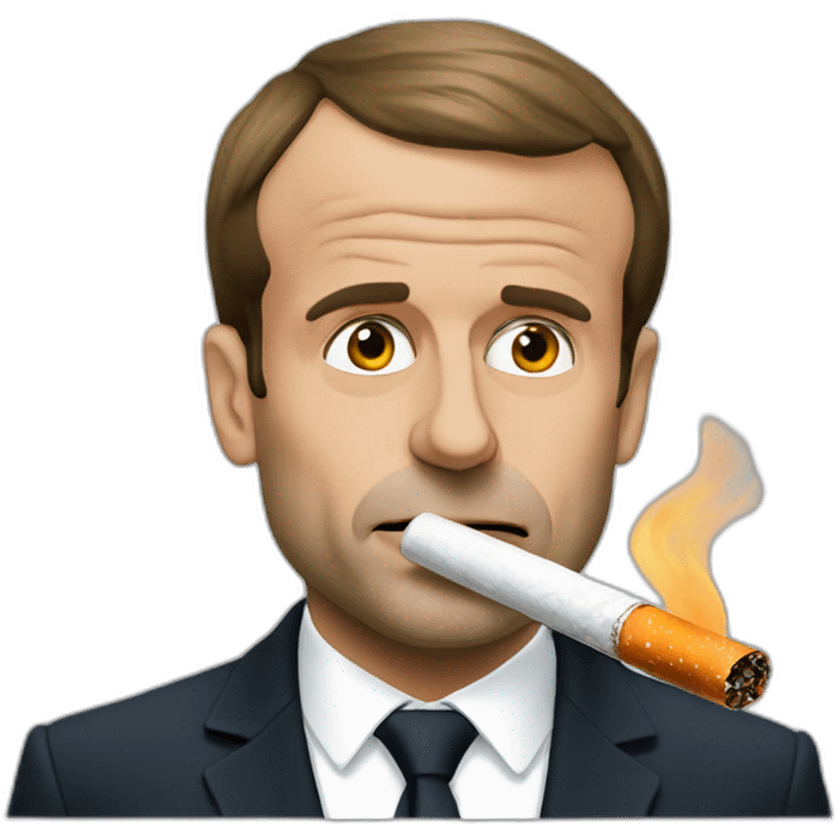 Emmanuel Macron with cigarettes  emoji