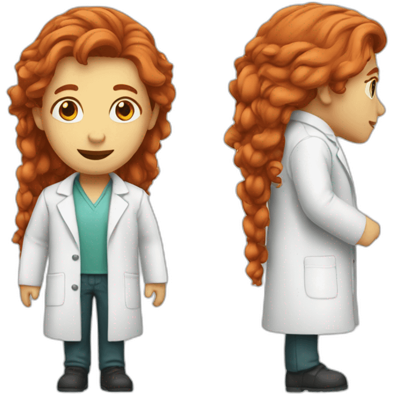 red haired scientist with labcoat emoji