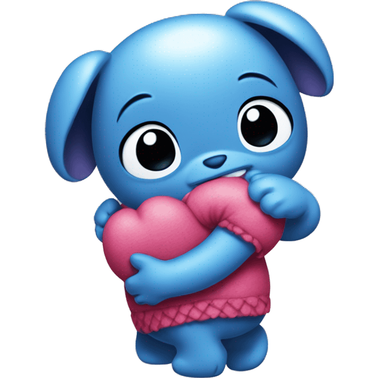 stitch hugging hello kitty emoji