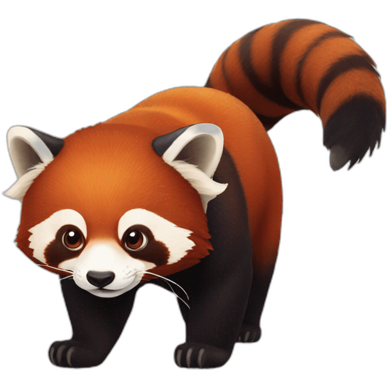 Red panda fisching emoji