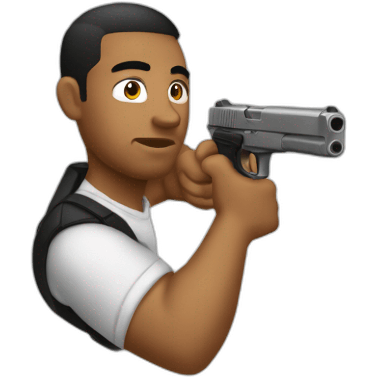 Puertorican man shooting gun emoji