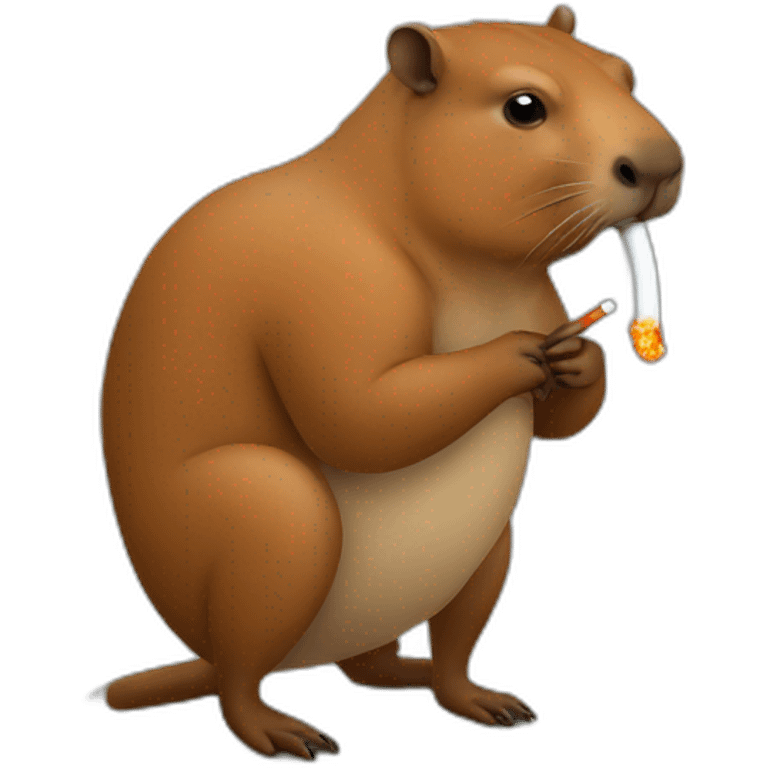 Capibara smoking a cigarette emoji