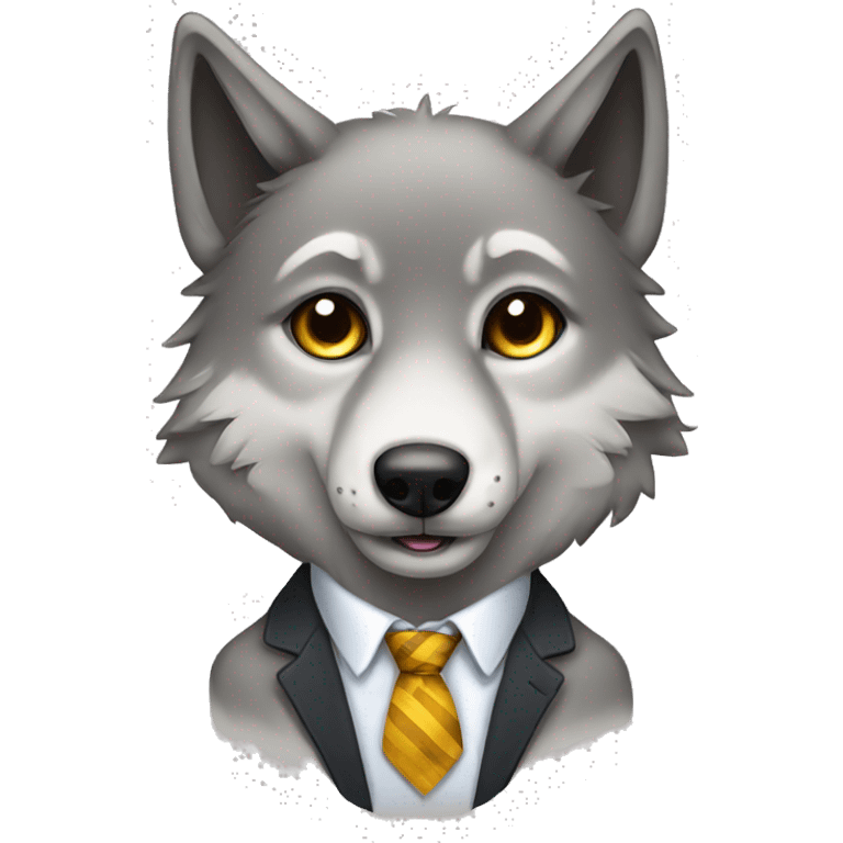 Cute wolf with tie  emoji