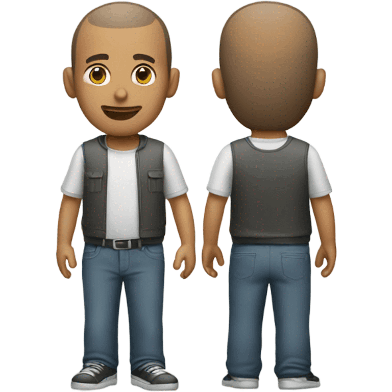 Buzz cut man full body emoji