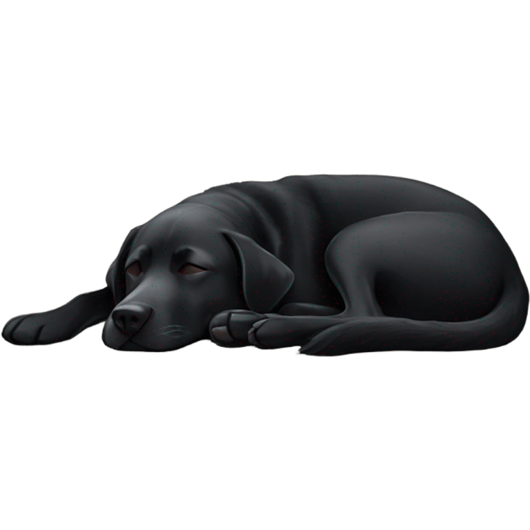 Black lab sleeping emoji