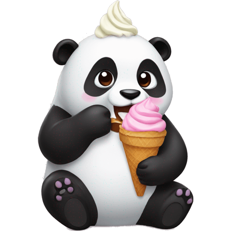 Panda eating ice cream emoji