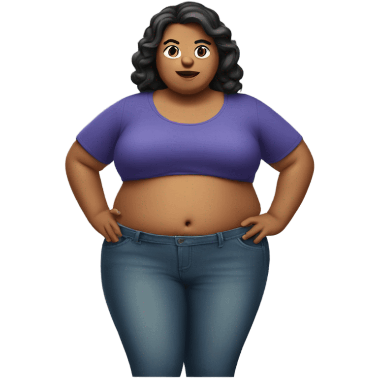 fat woman in a top emoji