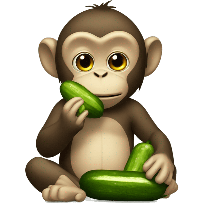 Monkey eating pickles emoji