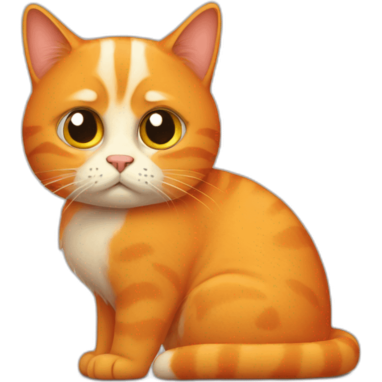 orange cat with concerned face emoji