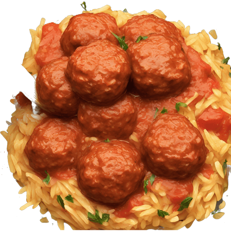 tomato orzo meatballs  emoji