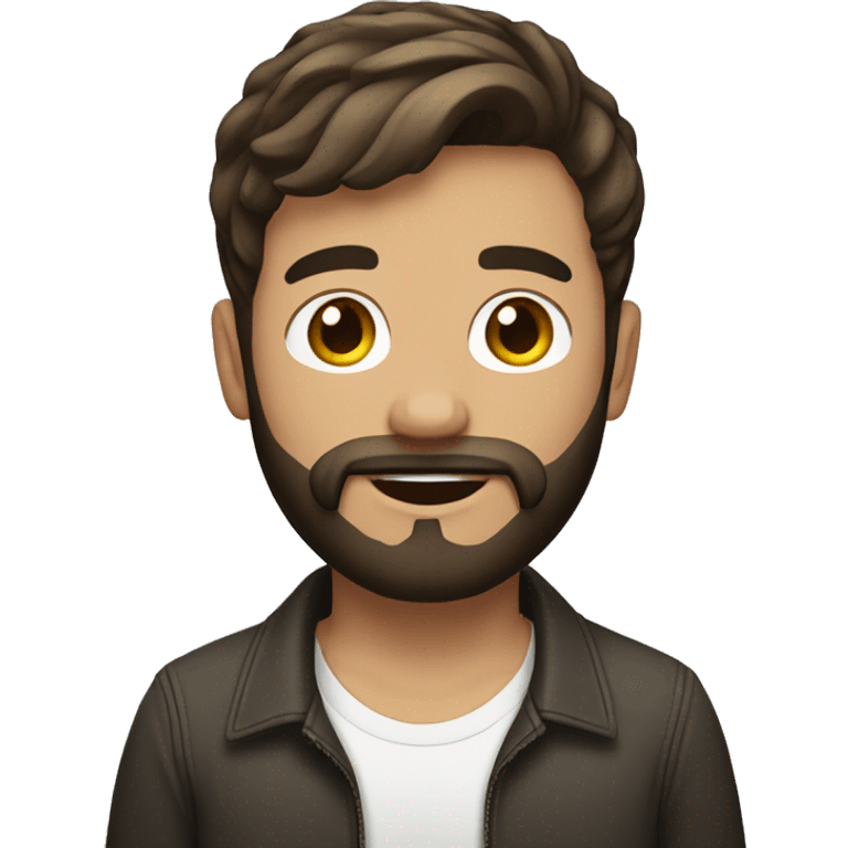 short hair bearded brunette emoji