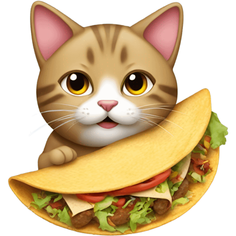 Cat eating taco emoji