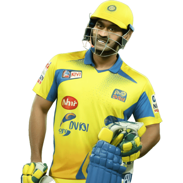 Ms dhoni in csk jersey  emoji