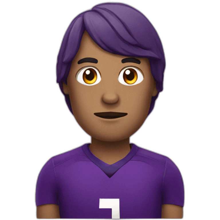 Aubergine head footballer emoji