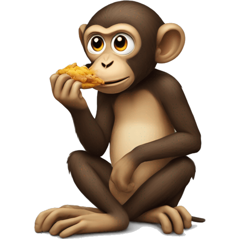 Monkey eating chicken emoji