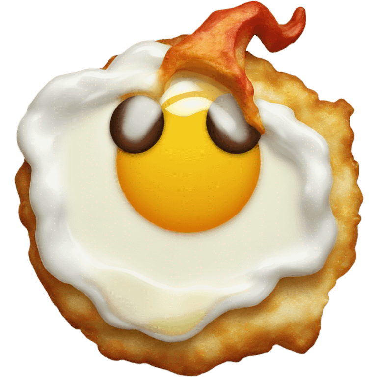 Fried egg devil emoji