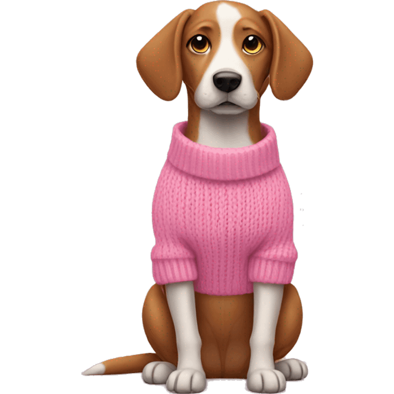 Dog wearing a pink sweater emoji