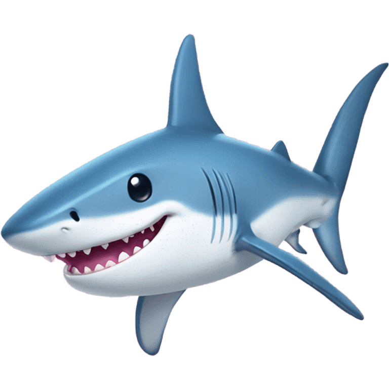 Blue shark wearing light pink bow in top right corner emoji