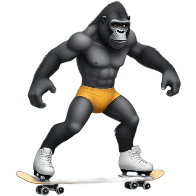 shirtless-skating-pantless-gorilla emoji