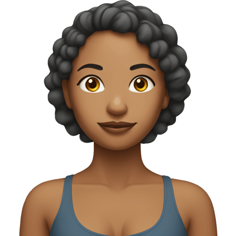 Mixed girl doing yoga emoji