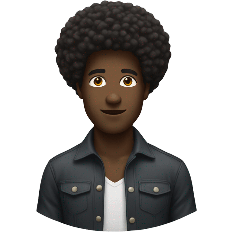 black man with afro emoji