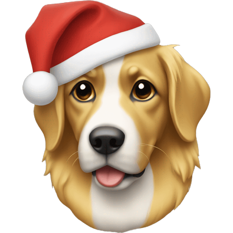 Goldie with christmas hat emoji