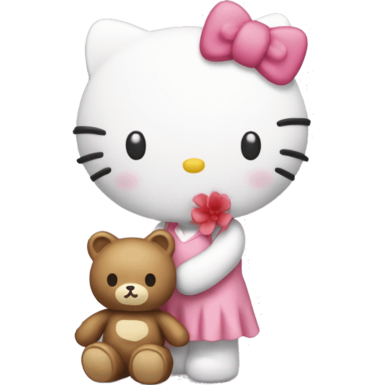 Hello kitty with teddy bear  emoji