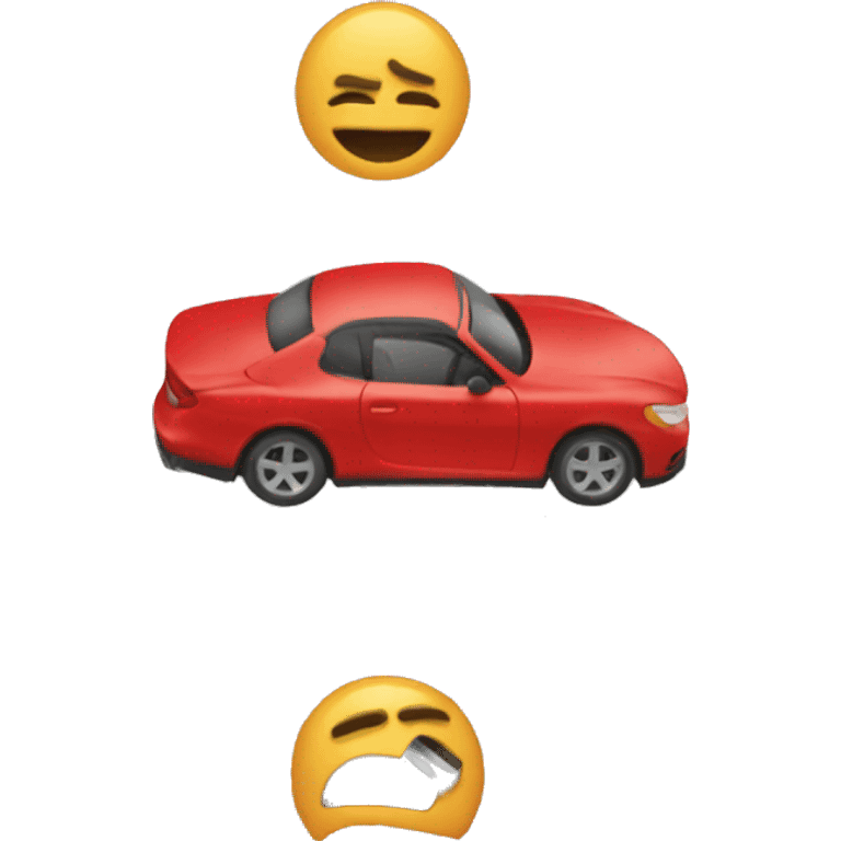 Man working on a red car emoji