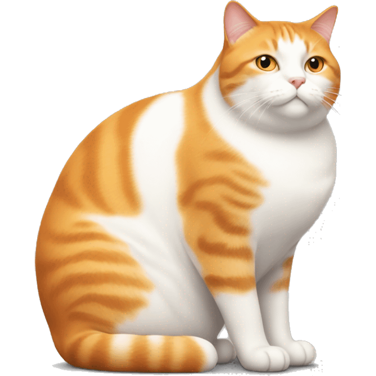 Orange and White fat Cat  emoji