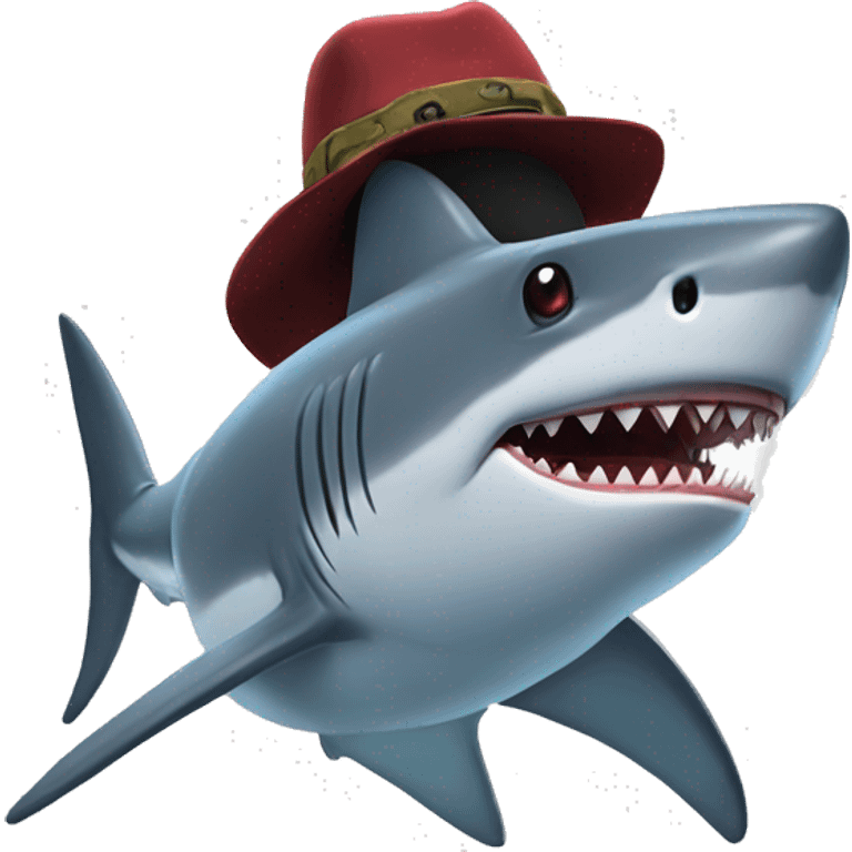 Shark with a top suck my balls hat emoji