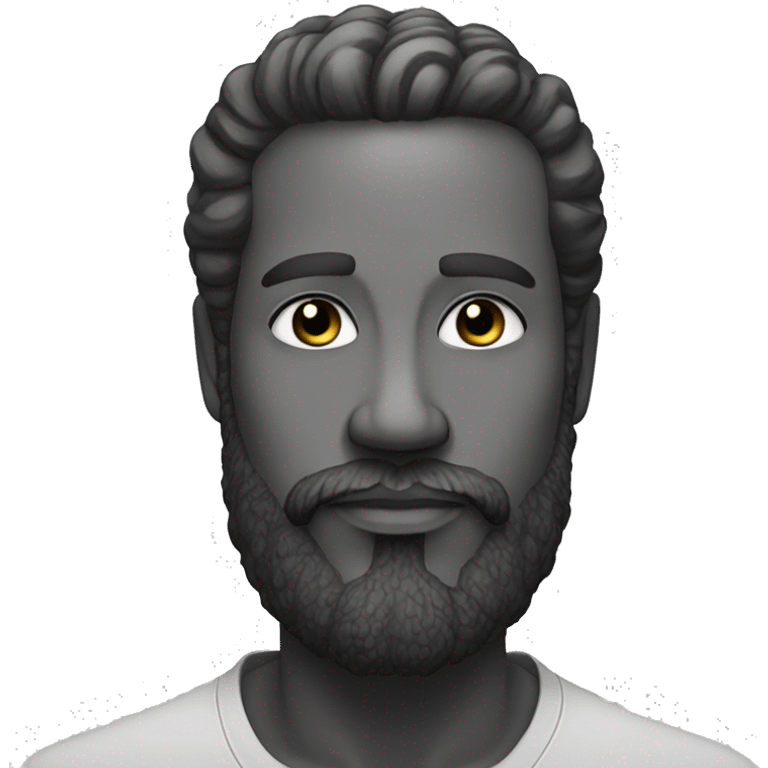 serene bearded black-and-white portrait emoji