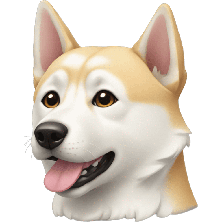 jindo dog with asymmetrical coloring emoji