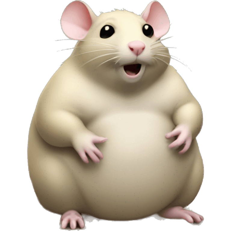 Very Very Fat Rat playing computer video gamesy  emoji