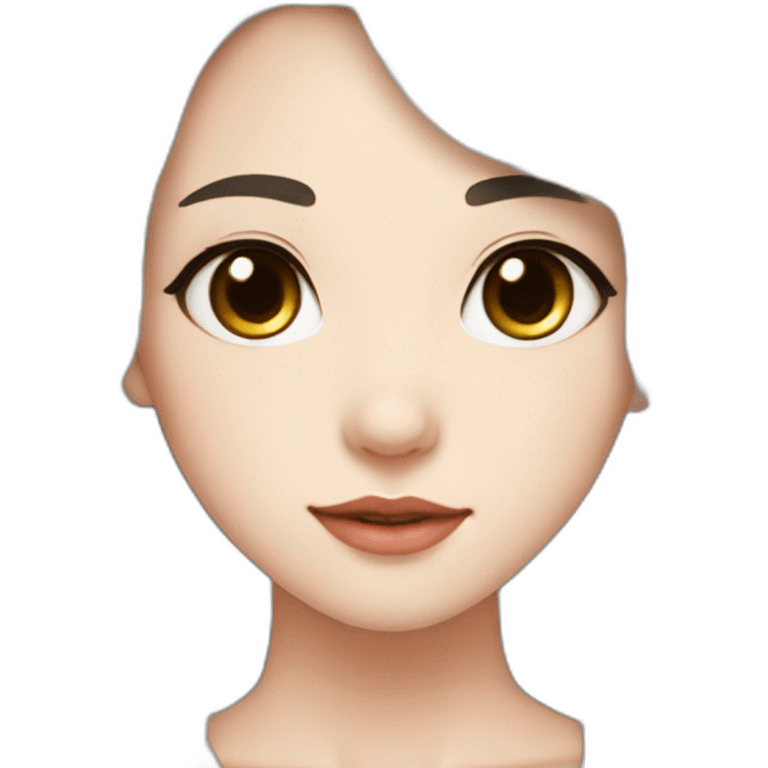 Beautiful girl,Black hair,wavy hair，long hair,Black eyes,Chinese emoji