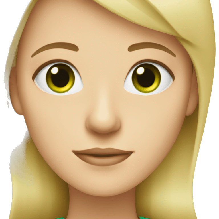 Blonde and green eye teacher emoji