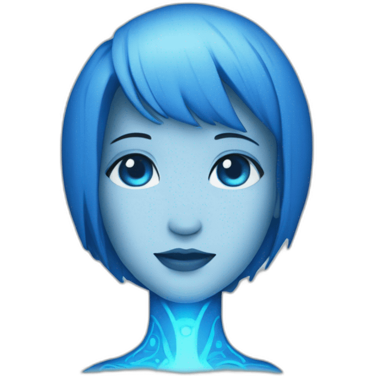 Blue Cortana digital lines emoji