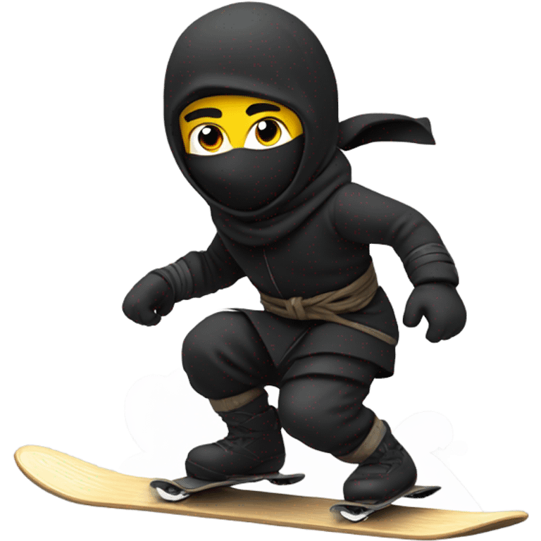 A ninja snowboarding  emoji