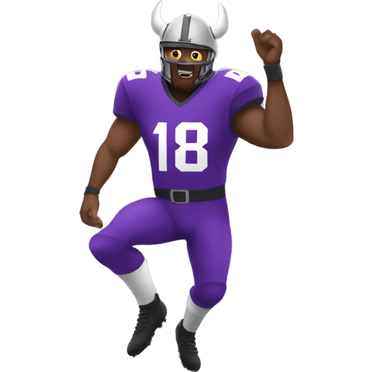 purple viking football play number 18 emoji