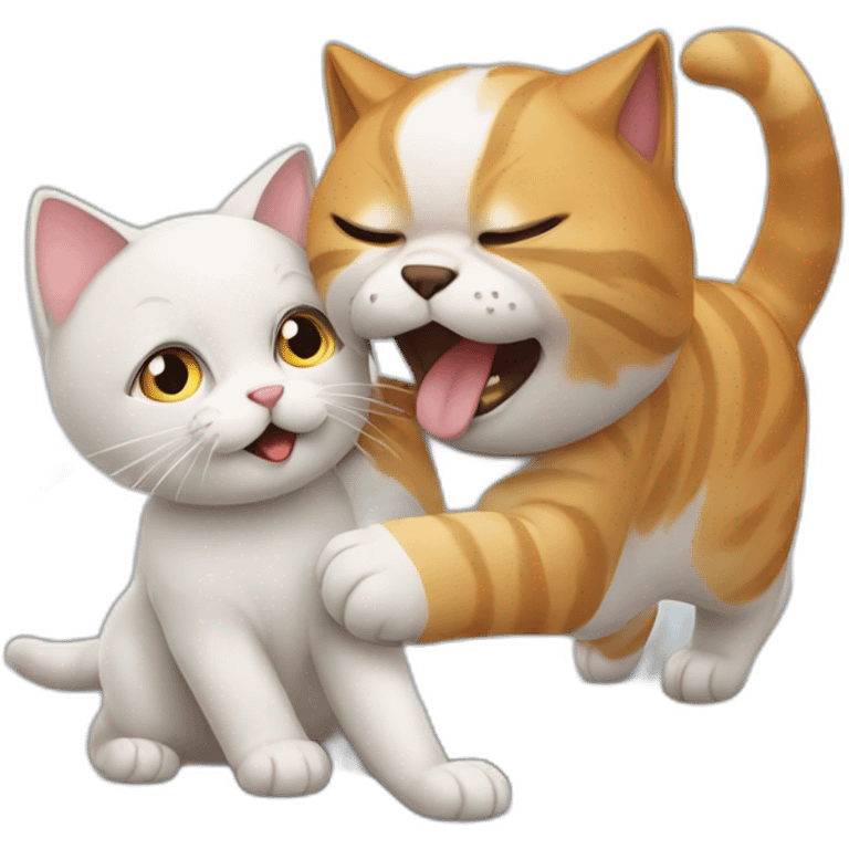 cat play with dog emoji