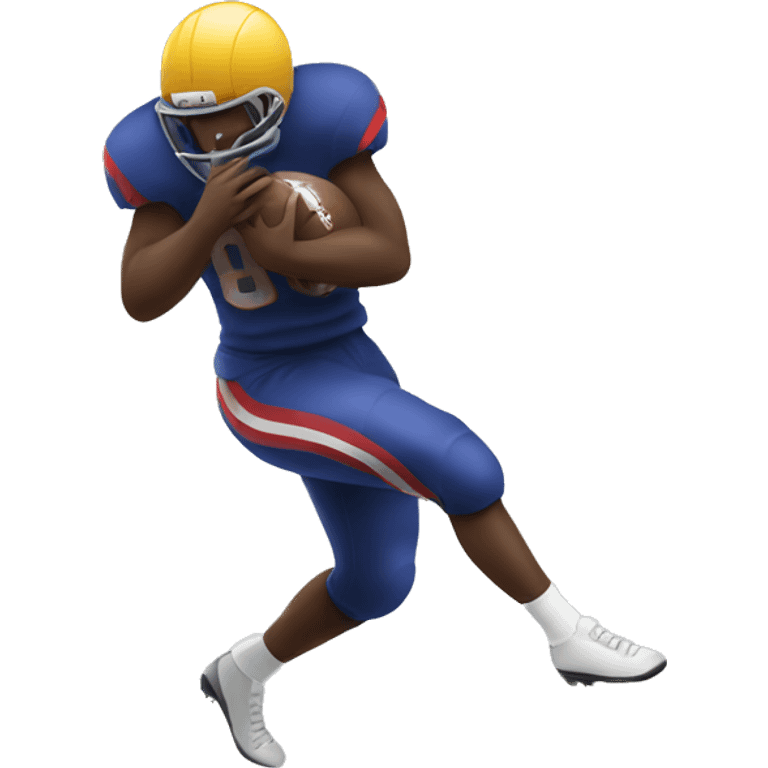 Football player tackling emoji