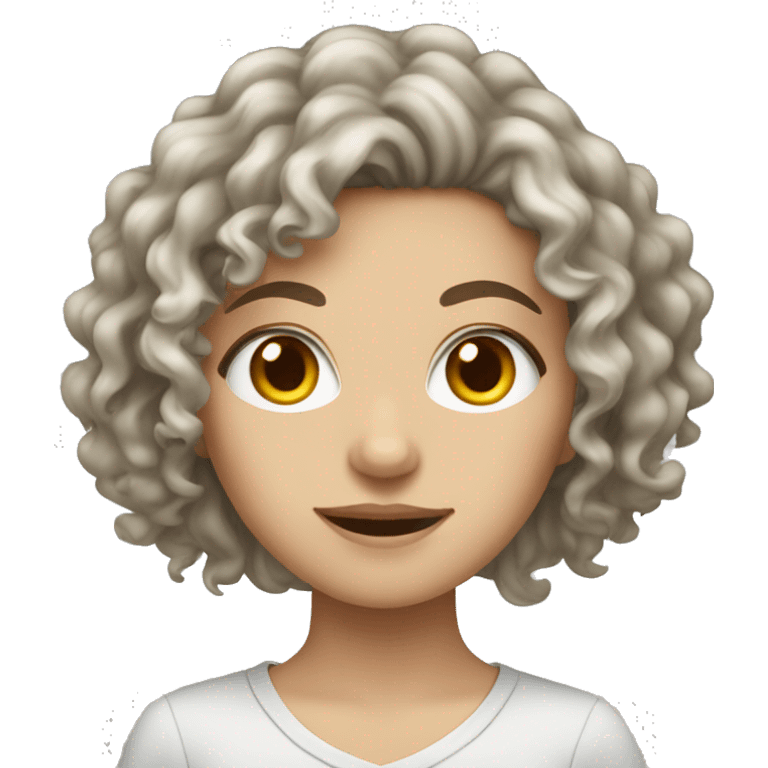 Long dark curly hair white girl  emoji